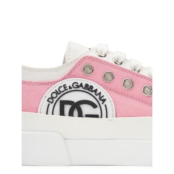 Dolce & Gabbana Portofino Light DG Logo Canvas Sneakers sz. 37.5 EU (7.5 US) - Picture 5 of 12